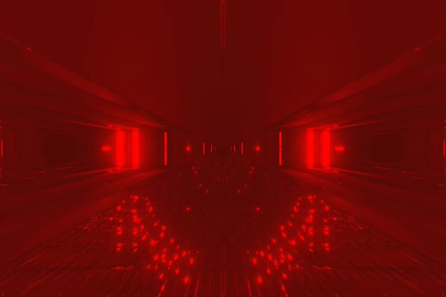 Tunnel Neon Rosso Bagliore Specchiato VJLoops 3:2 surface 60fps Screensaver
