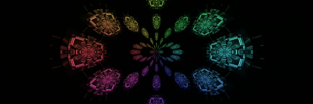 Tunnel Neon Arcobaleno Caleidoscopio VJ Loop 3:1 Triple Wide 60fps Screensaver