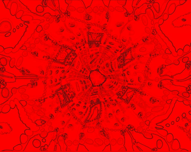 Tunnel Neon Rosso Stella Rotante Vortice Vj Loop 60fps 5:4 industriale Screensaver