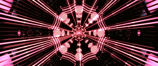 Tunnel Neon Rosso Ottagono Ragnatela Vortice Screensaver 2.39:1 Cinemascope 60fps Vj Loop