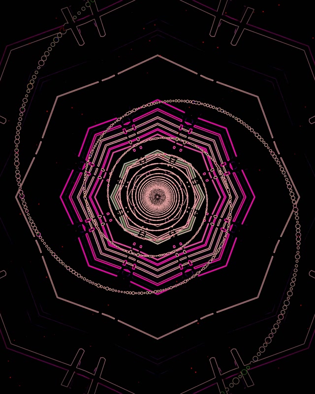 Tunnel Neon Vortice Ottagono VJLoops 4:5 Instagram 60fps Screensaver