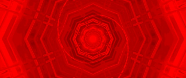 Tunnel Neon Rosso Vortice Ottagono VJ Loop 2.39:1 Cinemascope 60fps Screensaver