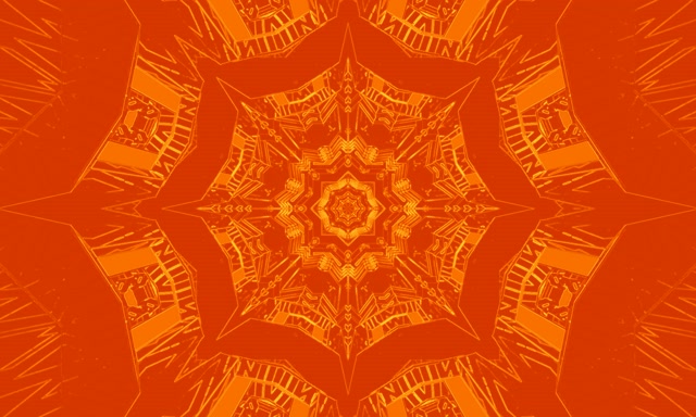 Tunnel Neon Stella Caleidoscopio Arancione VJ Loop 5:3 Largo 60fps Screensaver