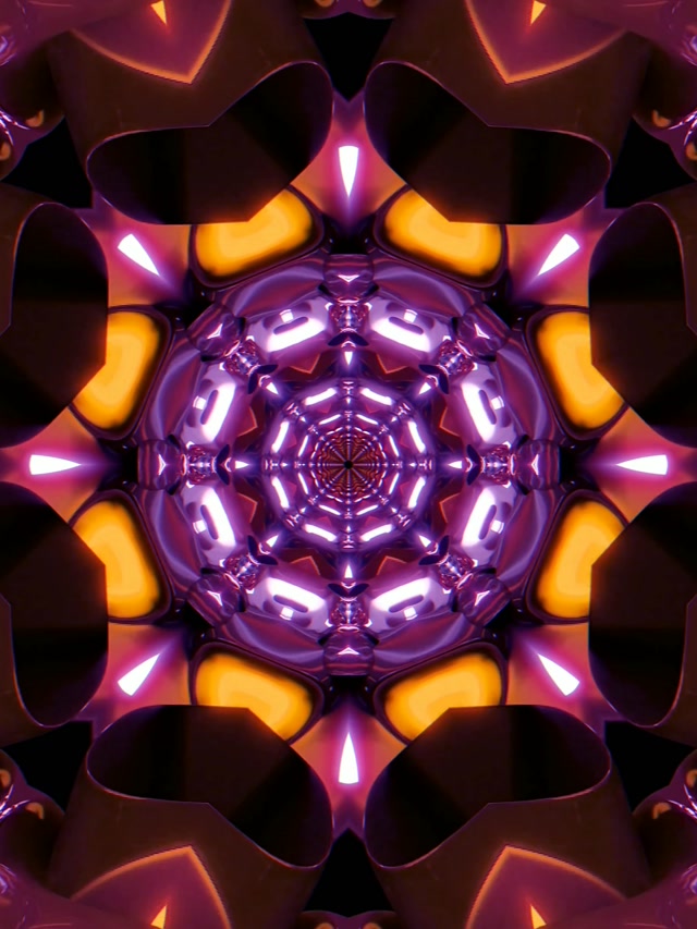 Tunnel Neon Viola Caleidoscopio Screensaver 60fps 3:4 iPad Portrait Vj Loop
