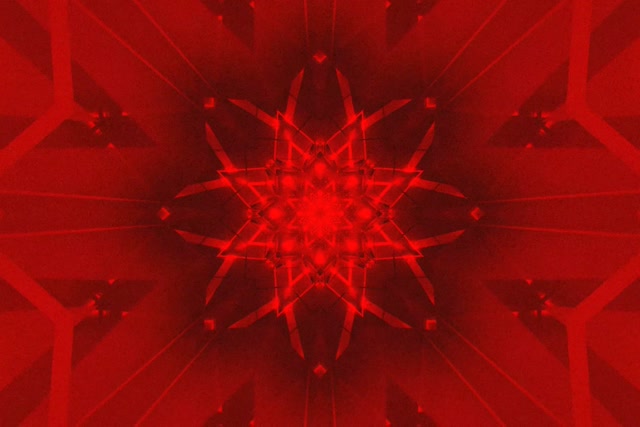 Tunnel Neon Stella Caleidoscopio Rosso VJ Loop 3:2 Surface 60fps Screensaver