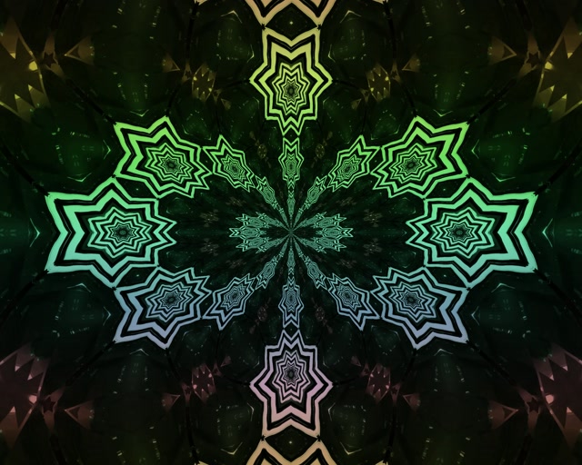 Tunnel Neon Mandala Stella Frattale VJ Loop 5:4 Industrial 60fps Screensaver
