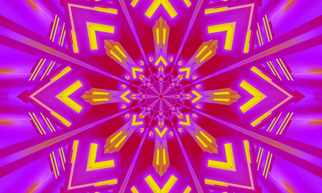 Tunnel Neon Caleidoscopio Stella Esplosione 5:3 Ampio 60fps Screensaver VJ Loop