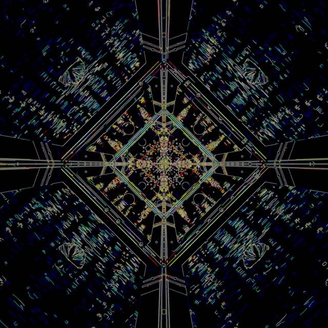 Tunnel Neon Screensaver 1:1 Quadrato 60fps VJLoop Caleidoscopio Geometrico Blu