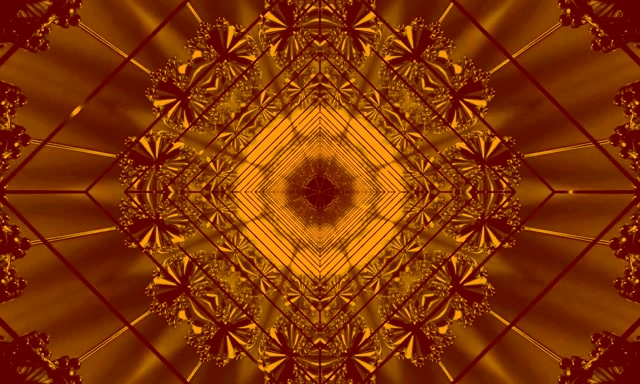 Tunnel Neon Frattale Dorato Screensaver 5:3 Wide 60fps VJ Loop