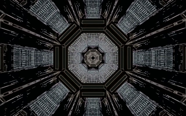 Tunnel Neon Screensaver 60fps 16:10 MacBook Ottagono Scuro VJ Loop