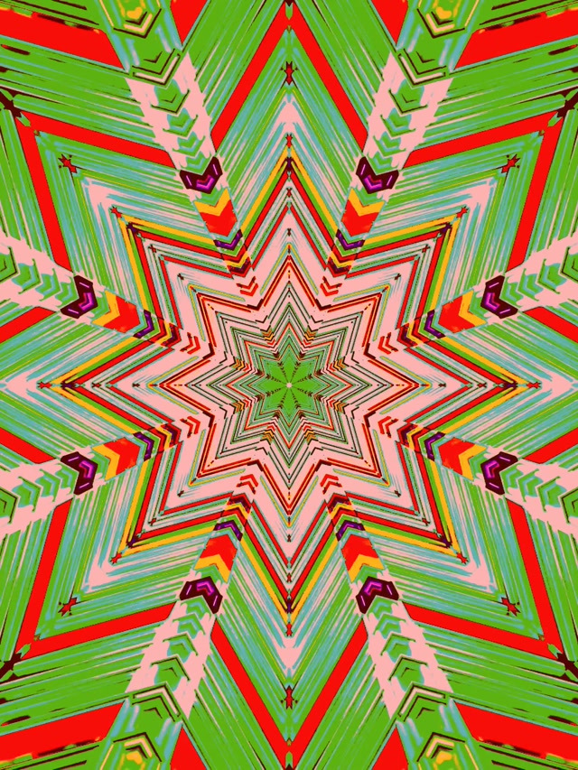 Neon Tunnel Star Kaleidoscope VJ Loop 3:4 iPad Portrait 60fps Screensaver