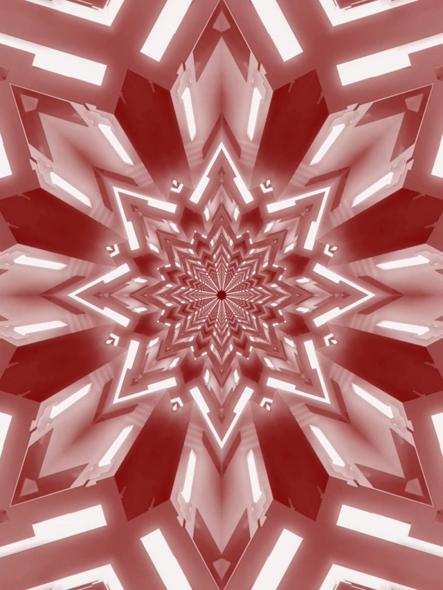 Tunnel Neon Stella Caleidoscopio Rosso VjLoops 3:4 iPad Portrait 60fps Salvaschermo