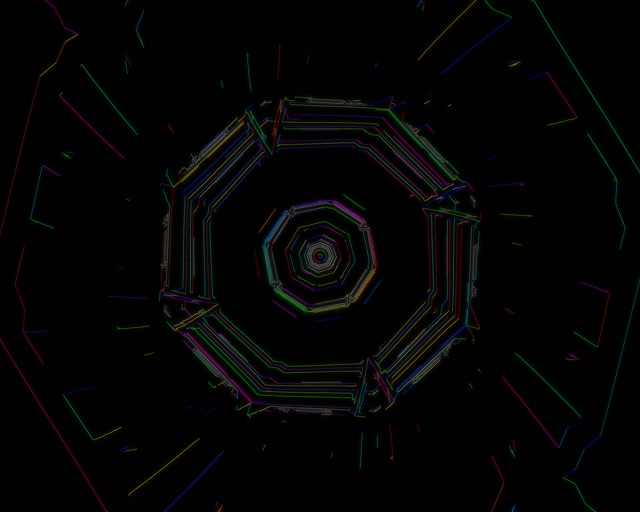 5:4 Industrial Neon Tunnel Octagon Vortex 60fps VJ Loop Screensaver