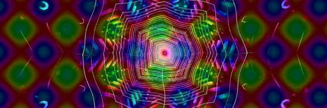 Tunnel Neon Vortice Ragnatela Arcobaleno VJ Loop 3:1 Triplo Largo 60fps Screensaver