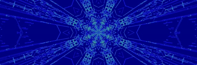 Tunnel Neon Blu Fiocco di Neve 3:1 Tripla Larghezza 60fps Screensaver VJ Loop