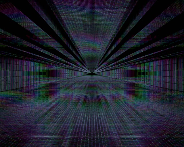Glitch Tunnel Neon VjLoops 5:4 Industrial 60fps Verde Viola Screensaver