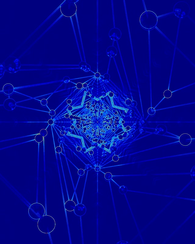 Tunnel Neon Blu Rete Screensaver 60fps 4:5 Instagram VJLoops