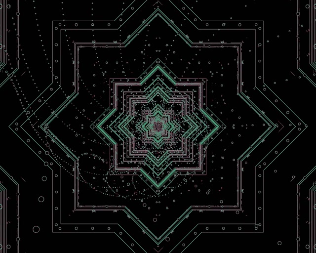 Tunnel Neon Stella Verde 60fps 5:4 Industriale Screensaver VJ Loop