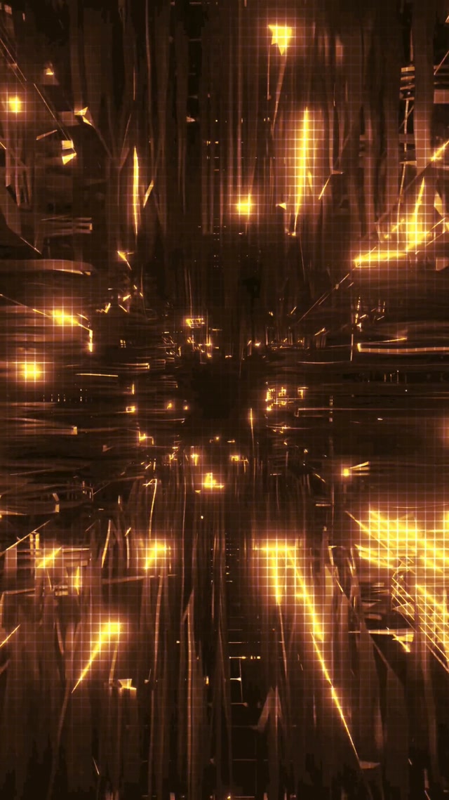 Golden Grid Neon Tunnel | 9:16 Reels | 60fps Screensaver VJ Loop