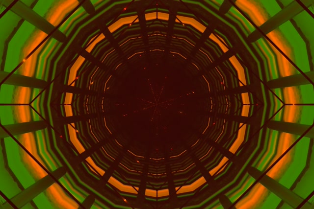 Tunnel Neon Verde Arancione Spirale VJ Loop 60fps 3:2 Surface Screensaver