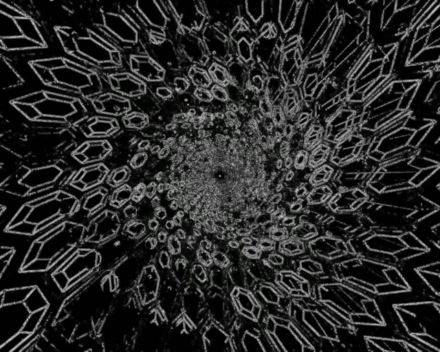 Tunnel Neon Forme Cristallo Bianco 5:4 Industriale 60fps Salvaschermi VJ Loop