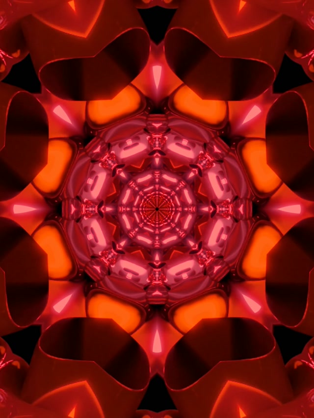 Salvaschermo Tunnel Neon Rosso Mandala 60fps 3:4 iPad Portrait VJLoops