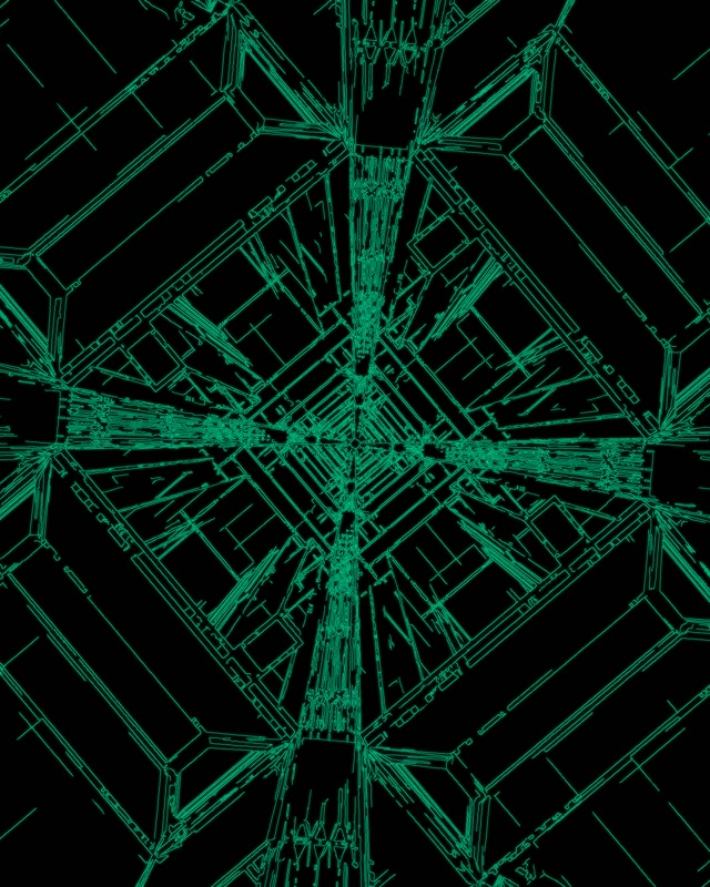 Tunnel Neon Vortice Griglia Verde VJ Loop 4:5 Instagram 60fps Screensaver