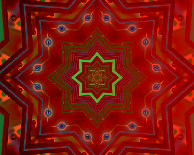 Tunnel Neon Verde Rosso Stella Screensaver 5:4 industrial 60fps VJ Loop