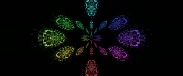 Tunnel Neon Vortice Astronave Arcobaleno VJLoops 2.39:1 Cinemascope 60fps Screensaver