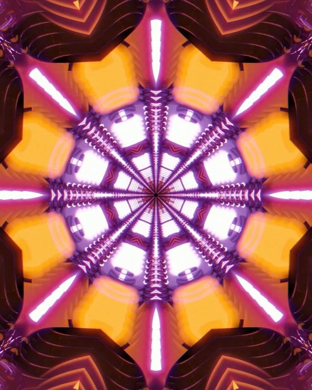 Radial Neon Tunnel Kaleidoscope 4:5 Instagram 60fps Screensaver VJ Loop