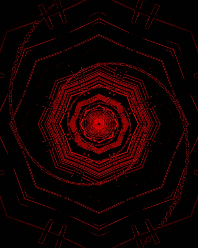 Red Neon Tunnel Octagon Vortex VJ Loop 4:5 Instagram 60fps Screensaver