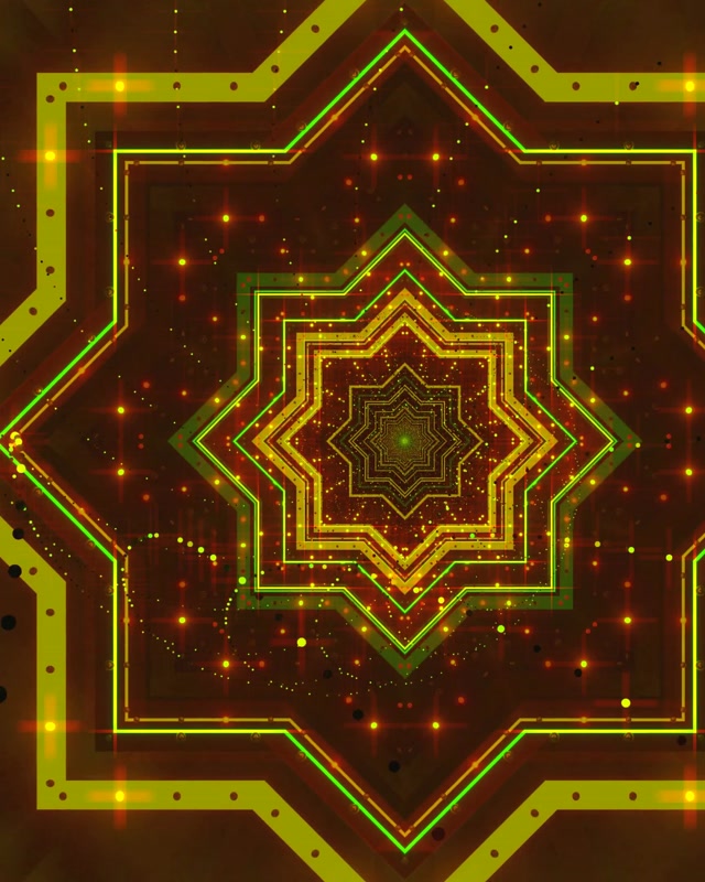 ネオントンネルゴールデンスターボルテックス VJ Loop 4:5 Instagram 60fps スクリーンセーバー