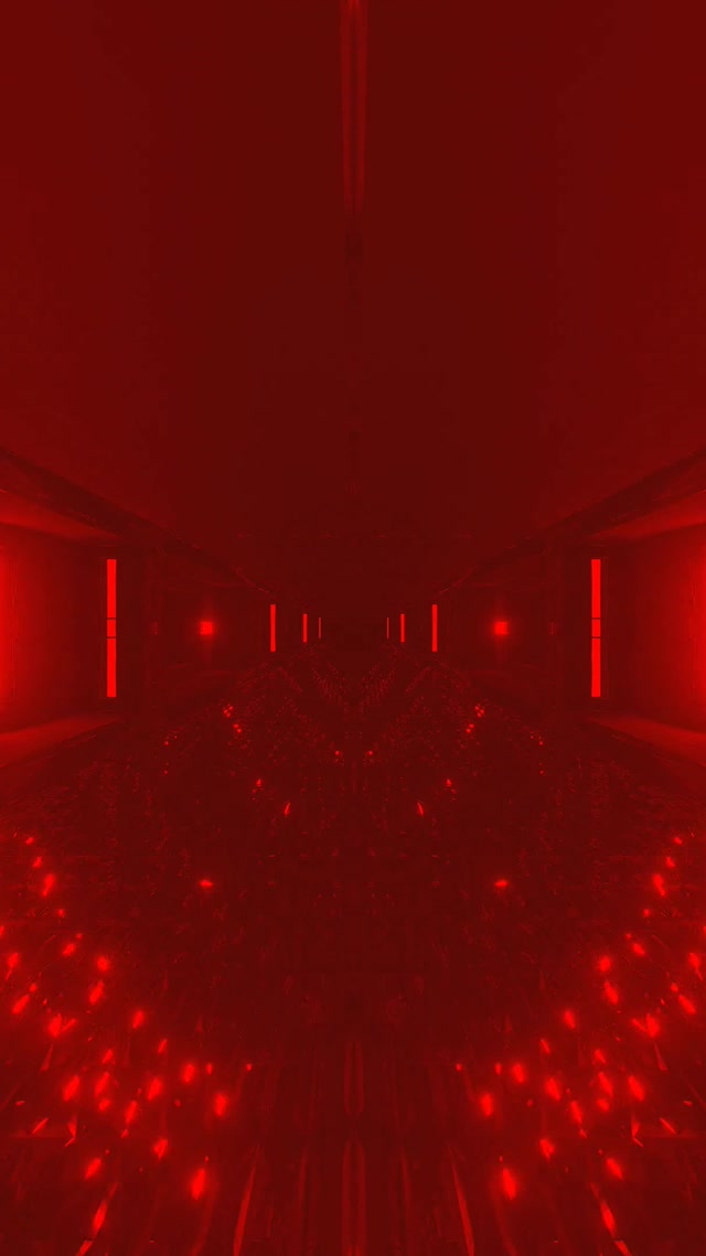 赤ネオントンネル VJLoops 9:16 Reels 60fps スクリーンセーバー 光る廊下