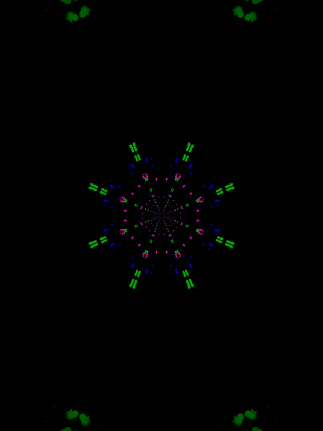 ネオントンネル フラクタル カレイドスコープ バースト VJ Loop 3:4 iPadポートレート 60fps スクリーンセーバー
