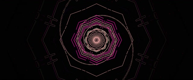 ネオントンネル八角形渦巻き VJLoops 2.39:1 Cinemascope 60fps スクリーンセーバー