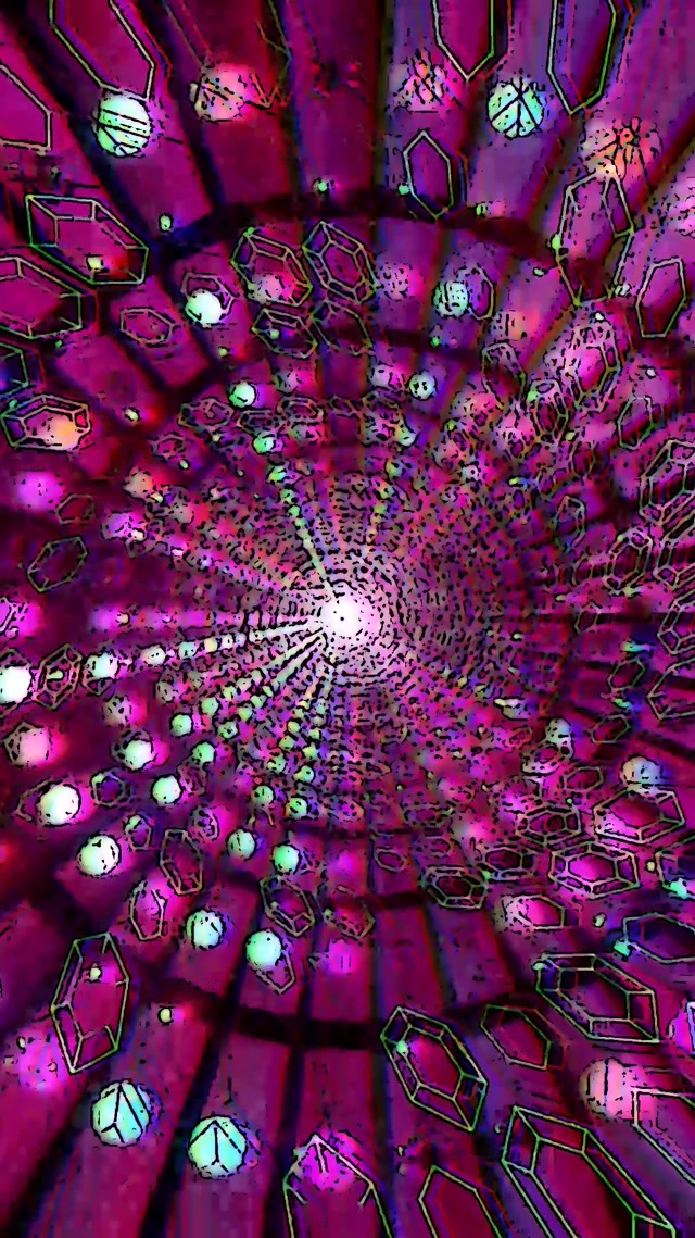 ネオン トンネル ピンク クリスタル スクリーンセーバー 60fps 9:16 リール VJ Loop