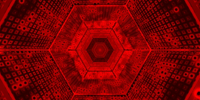 赤ネオントンネル ヘキサゴン渦 VJ Loop 2:1 Univisium 60fps スクリーンセーバー