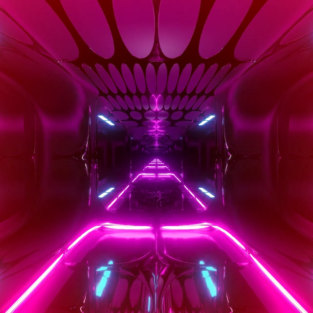 ネオントンネル ピンクシアン楕円グリッド VJ Loop 1:1 Square 60fps スクリーンセーバー