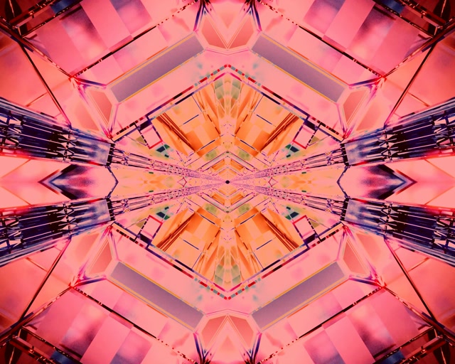 Neon Tunnel Pink Diamond Kaleidoscope VJ Loop 5:4 industrial 60fps Screensaver