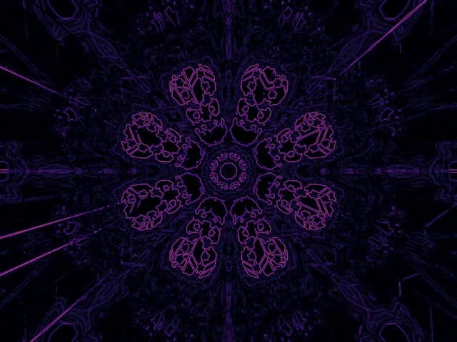 Vj loop ნეონის გვირაბი იასამნისფერი გეომეტრიული კალეიდოსკოპი 4:3 კლასიკური 60fps ეკრანდამცველი