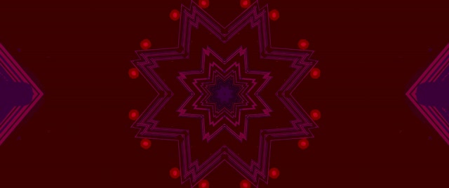 Neon Tunnel Red Star Kaleidoscope VJ Loop 2.39:1 Cinemascope 60fps Screensaver