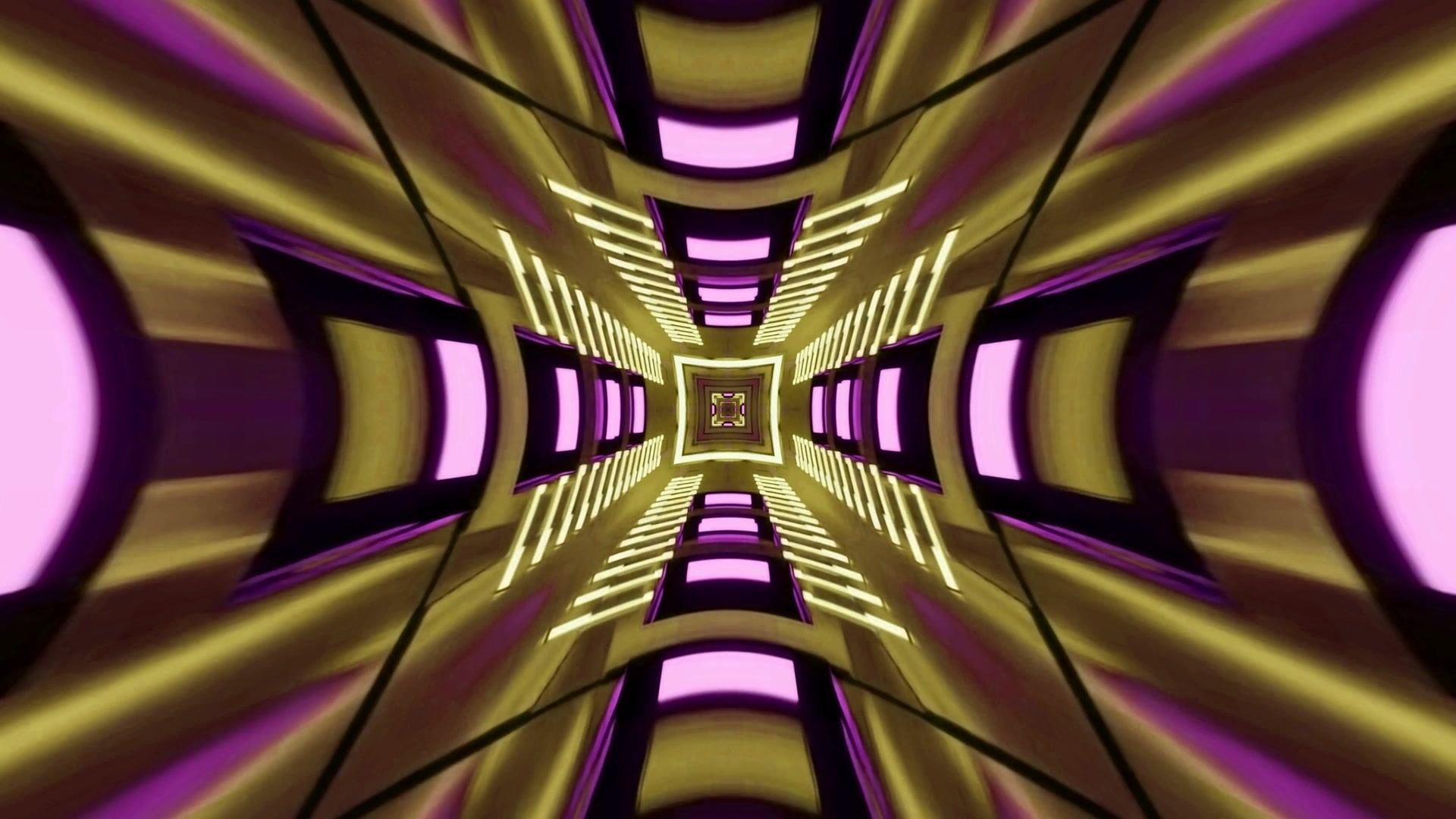 Gold Purple Neon Tunnel Screensaver 4K UHD 60fps Vj Loop screensaver pc