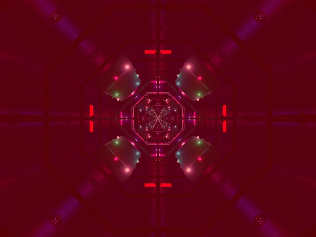 Neon Tunnel Octagon Vortex 4:3 Classic 60fps Screensaver VJ Loop