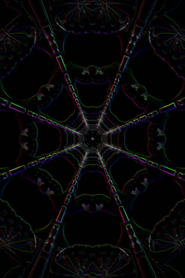 Neon Tunnel Kaleidoscope Vortex | 2:3 Portrait 60fps Screensaver Loop