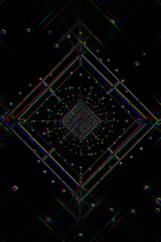 Neon Tunnel Spiraling Diamond Vortex 2:3 Portrait 60fps VJ Loop Screensaver