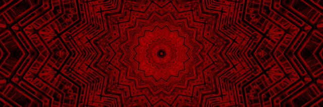 레드 만다라 스타 네온 터널 VJ Loop 3:1 Triple Wide 60fps 화면보호기