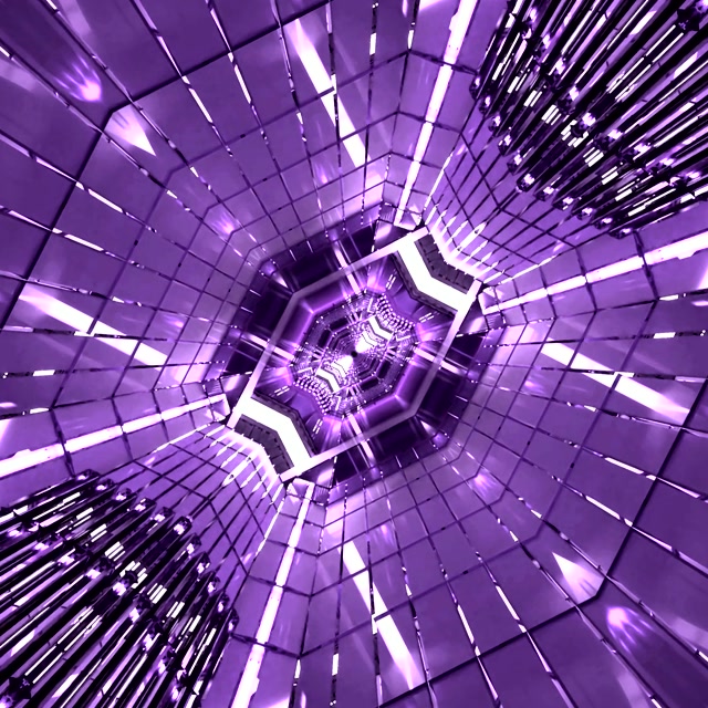 퍼플 네온 터널 화면보호기 1:1 정사각형 60fps VJ Loop