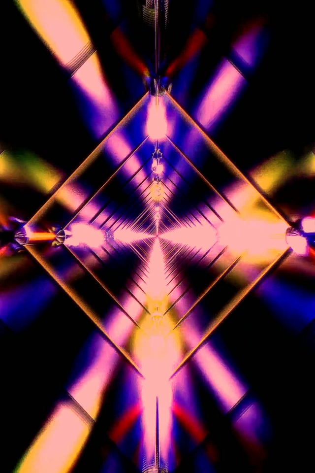 Infinite Neon Tunnel Diamond Vortex 9:16 Screensaver 60fps VJ Loop