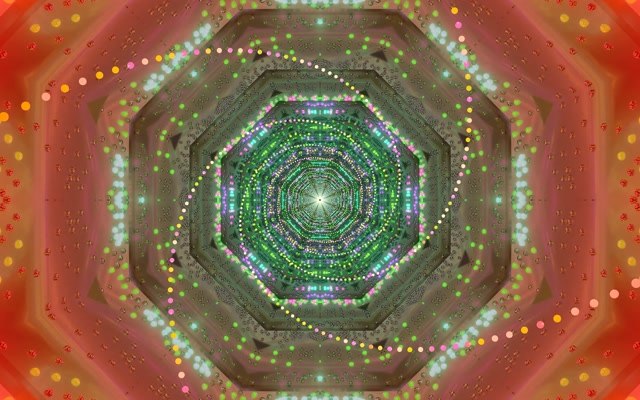 네온 터널 팔각형 화면보호기 60fps 16:10 MacBook VJ Loop 녹색 분홍색