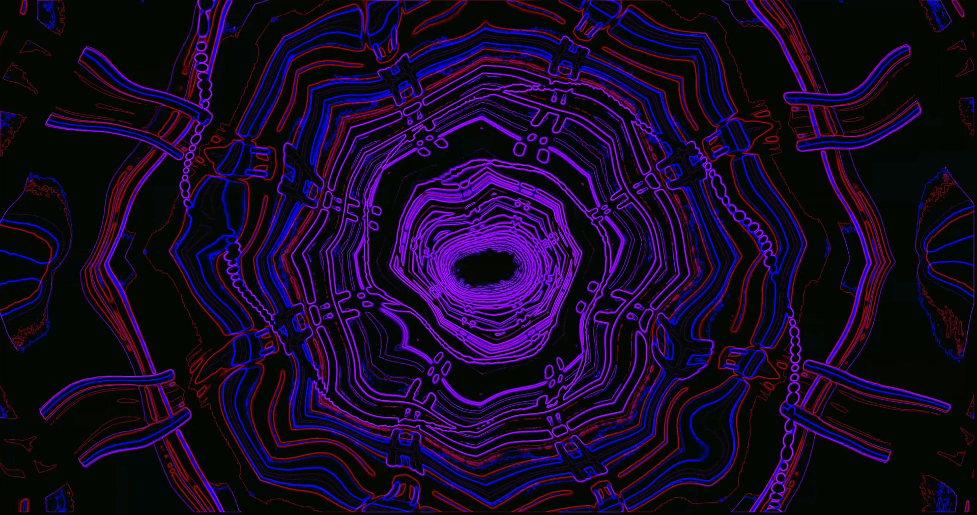 보라색 네온 터널 화면보호기 4K UHD 60fps VJ Loop